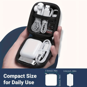 Mobile Phone Charger Cable Bag - Blue