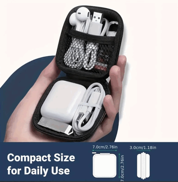 Mobile Phone Charger Cable Bag - Blue